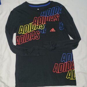 Nwot boys black adidas long sleeve t shirt size large 14 16